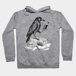 Crow with Book Hoodie